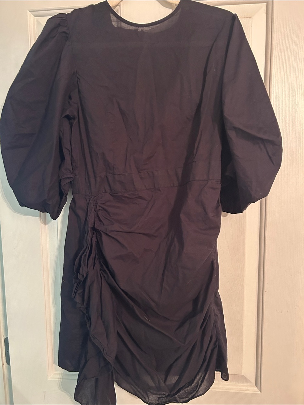 RHODE Black Puff-Sleeve Dress
